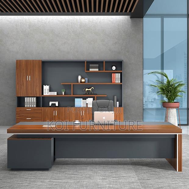 Office Desk : 1.8m Modern L-Shaped Executive Office Table