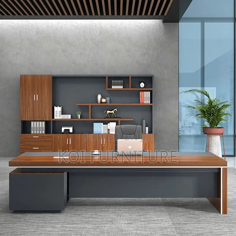 Office Desk : 1.8m Modern L-Shaped Executive Office Table
