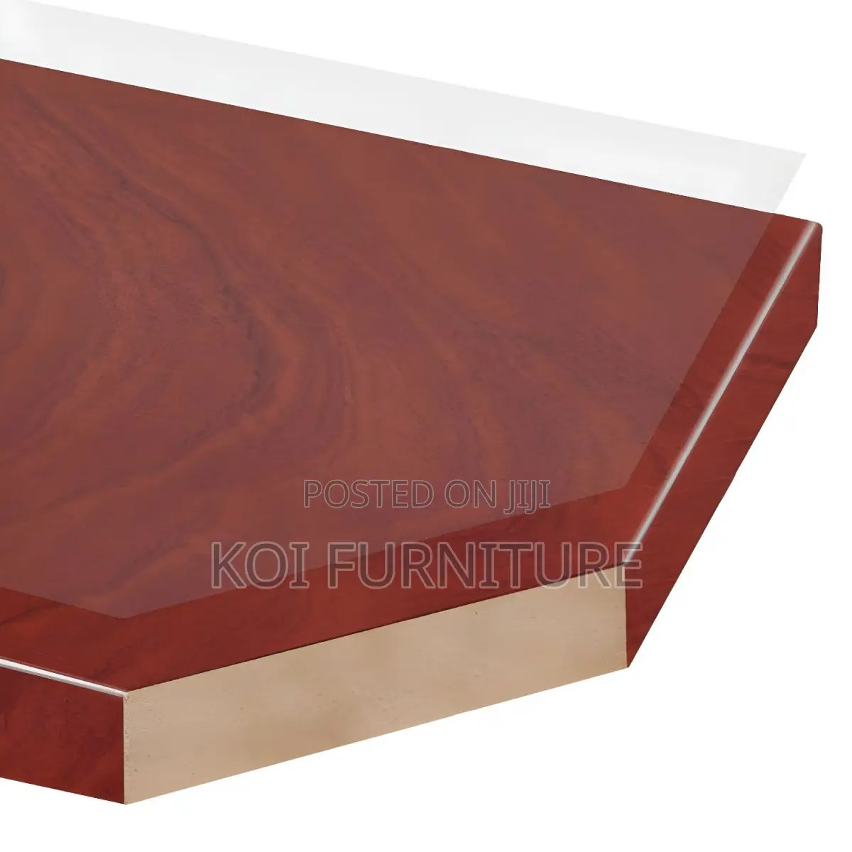 Office Desk : 1.4m Wooden Executive Desk With Dark Mahogany Finish