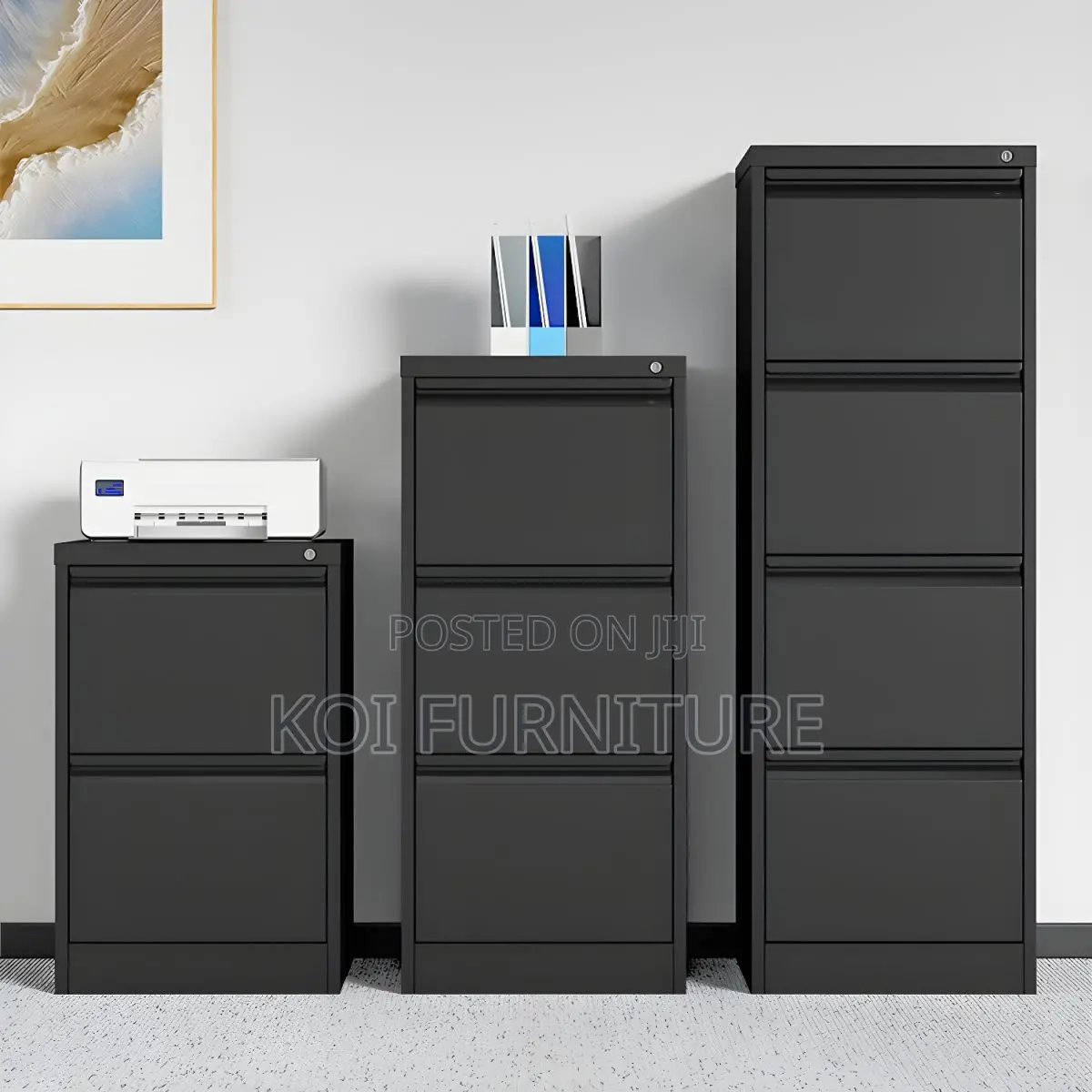 Office Cabinet : Steel White Filing Cabinet 4 Drawer