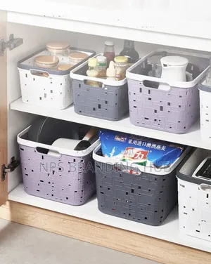 Large Binded Plastic Storage Bask Size: *31*21.5*17.5cm Eh