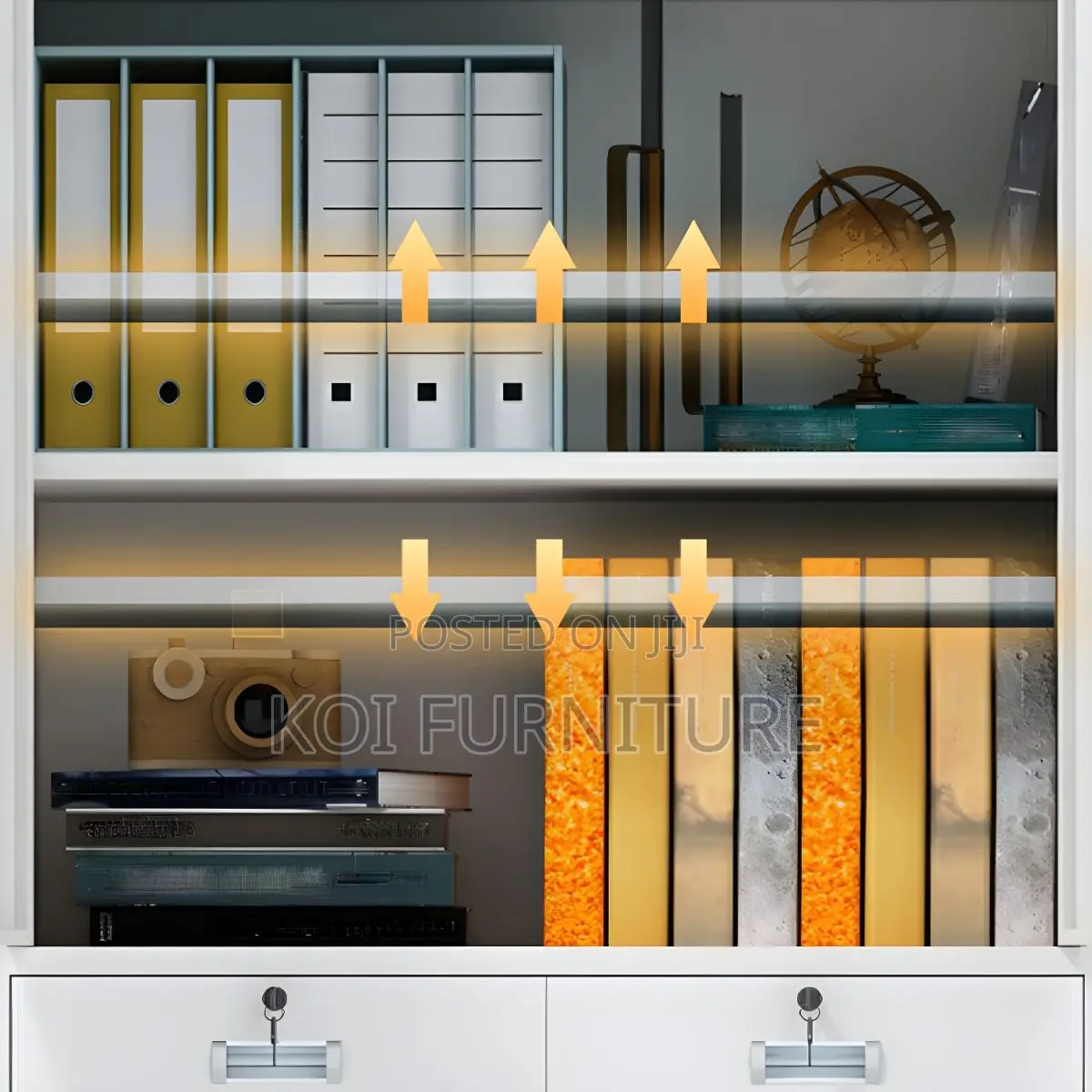 Office Cabinet : 2 Door Half Glass Office Filing Cabinet