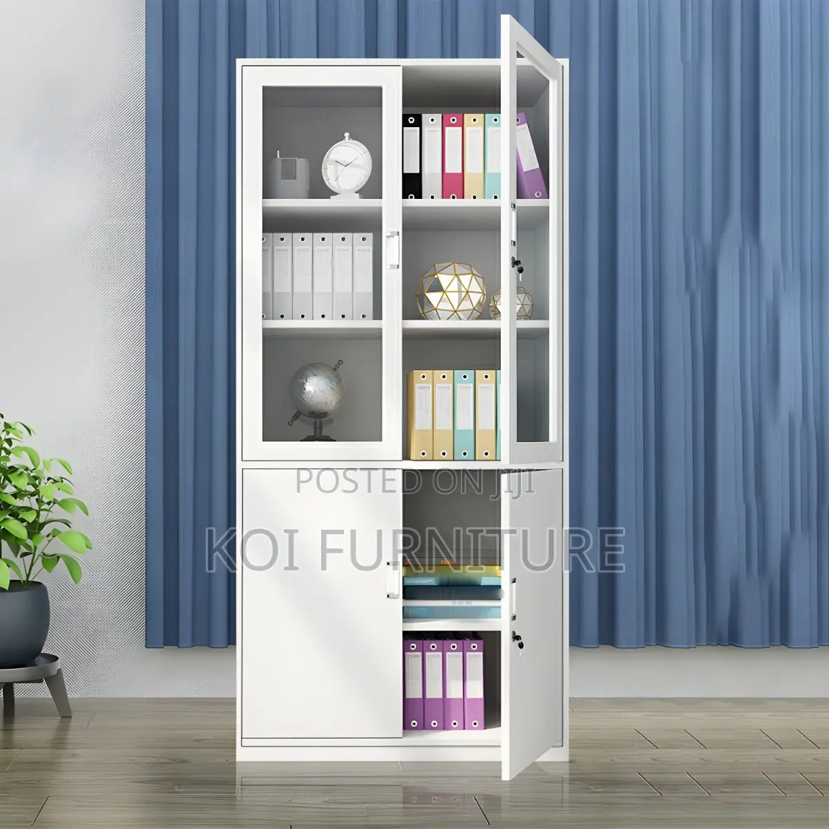 Office Cabinet : 2 Door Half Glass Office Filing Cabinet