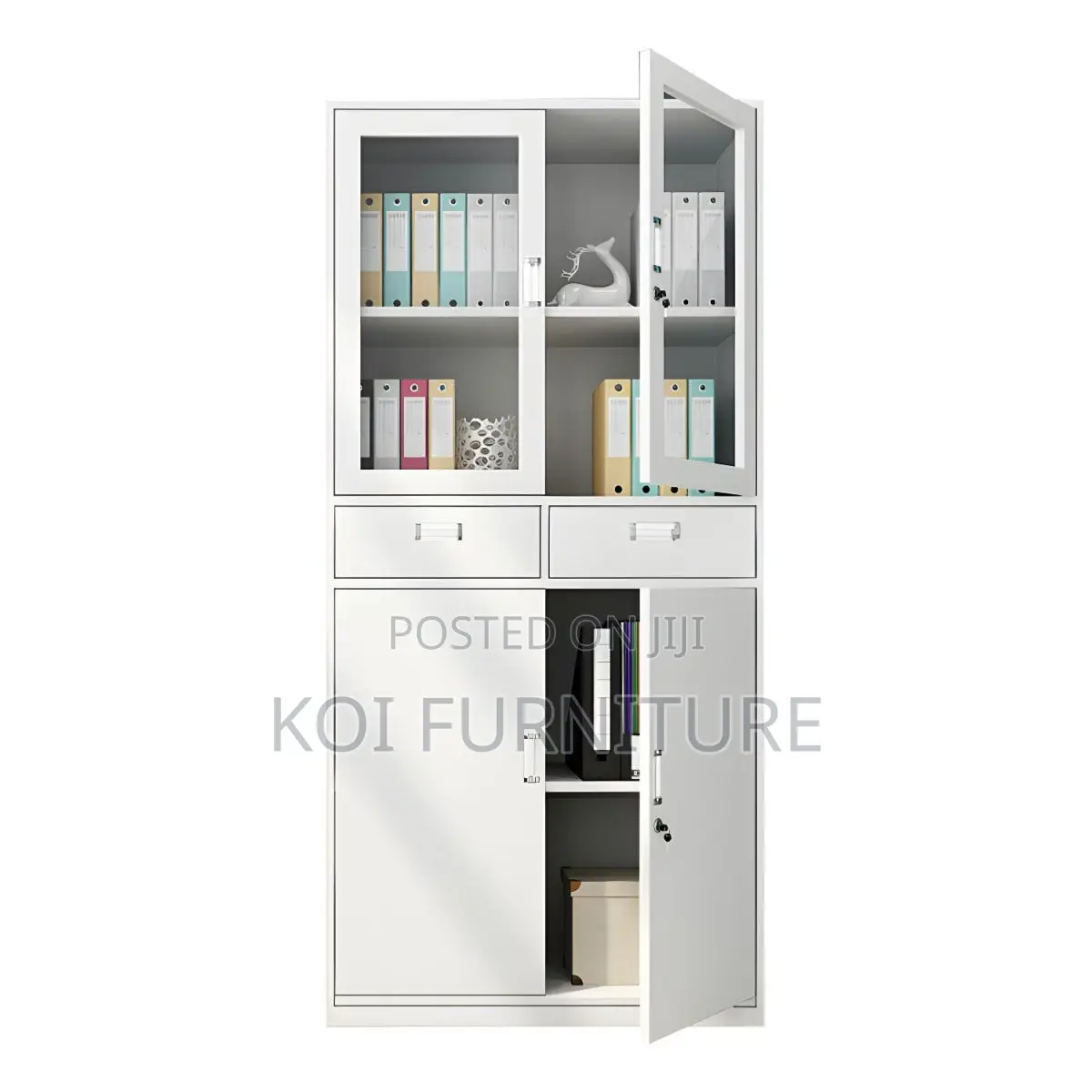 Office Cabinet : 2 Door Half Glass Office Filing Cabinet