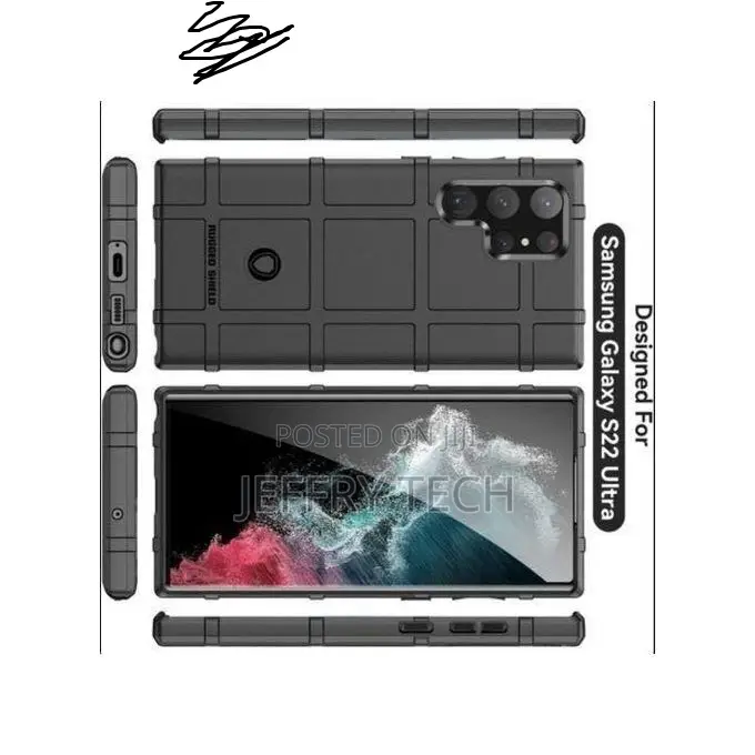 Samsung Galaxy S22 Ultra 5g Rugged Shield Back Case - Black