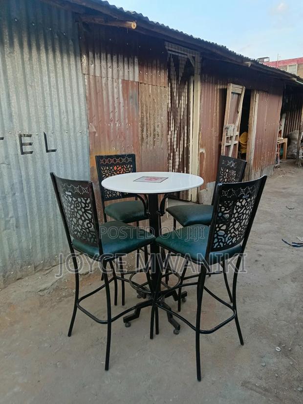 High Bar Chairs , Green With Coated Frames