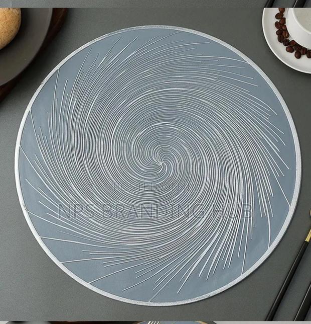 6pcs PVC Non-Woven, Waterproof Table Mats Material: PVC Eh - thumbnail 2