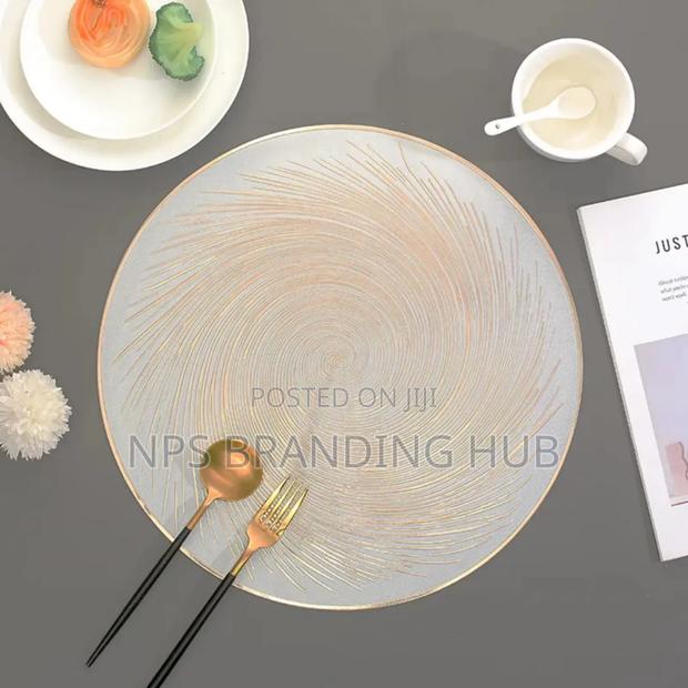 6pcs PVC Non-Woven, Waterproof Table Mats Material: PVC Eh - thumbnail 4