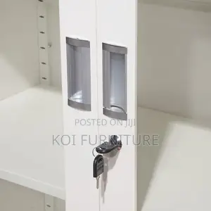 Office Cabinet; 2 Doors Gray Cabinet With Front Glass