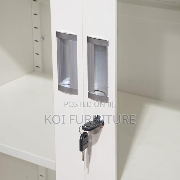 Office Cabinet; 2 Doors Gray Cabinet With Front Glass - thumbnail 2