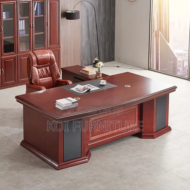 Office Desk; 1800mm Executive Mahogany Smooth Desk