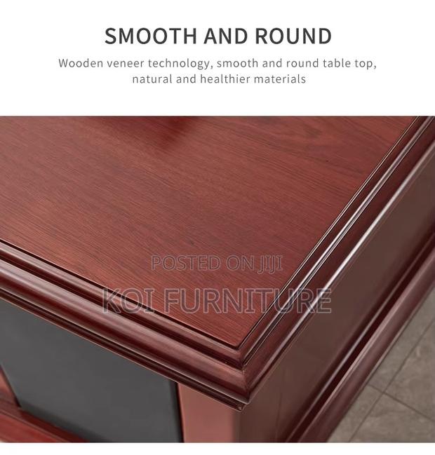 Office Desk; 1800mm Executive Mahogany Smooth Desk - thumbnail 3