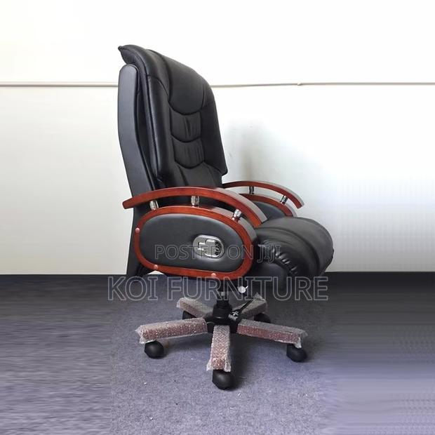 Office Chair; Leather Executive High Back Office Chair - thumbnail 4