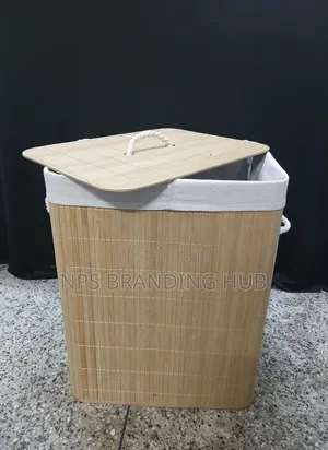 Foldable Bamboo Wooden Basket 50*30*40cm Eh