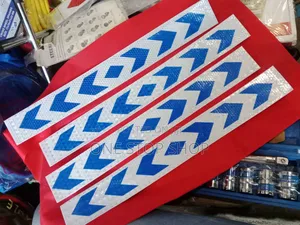 4pcs White Blue Truck Reflective Self Adhesive Stickers