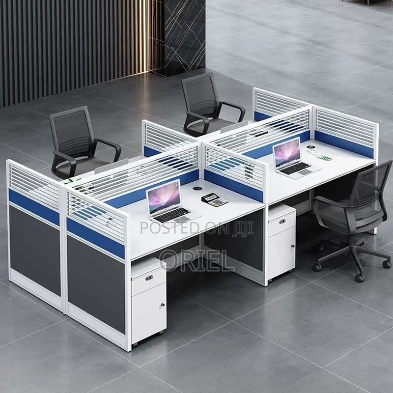 Office Workstations: Quad Executive Staff Workstation Desk