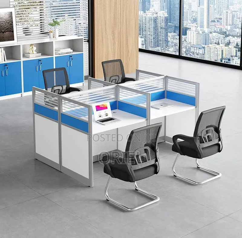 Office Workstations: Quad Executive Staff Workstation Desk