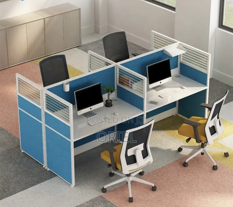 Office Workstations: Quad Executive Staff Workstation Desk