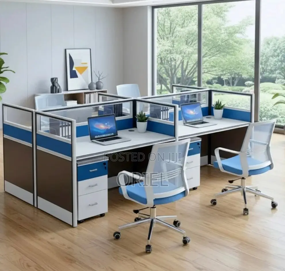 Office Workstations: Quad Executive Staff Workstation Desk