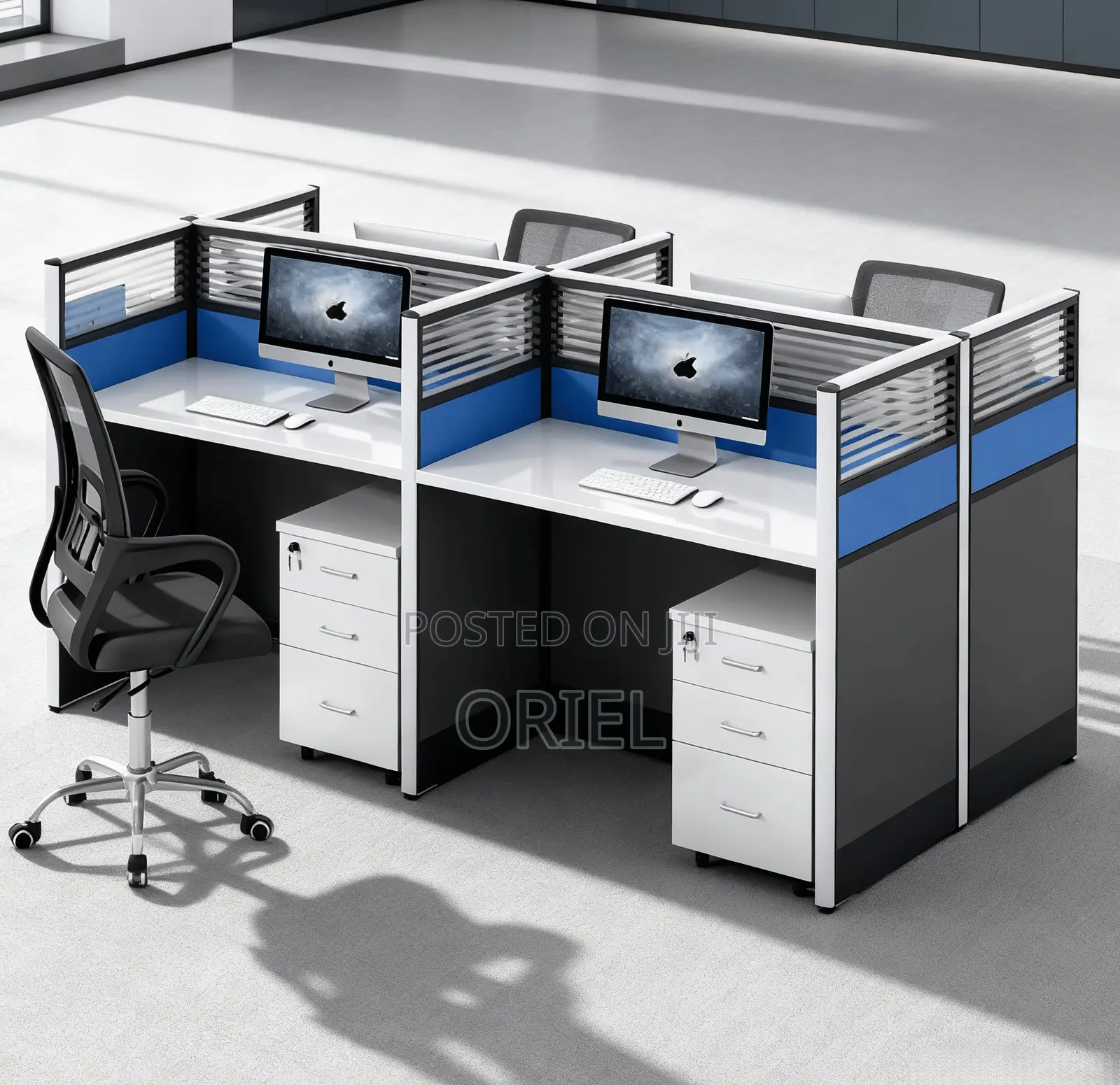 Office Workstations: Quad Executive Staff Workstation Desk