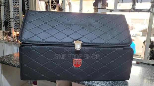 Leather Trunk Boot Organizer Collapsible With Large Compartments - thumbnail 3