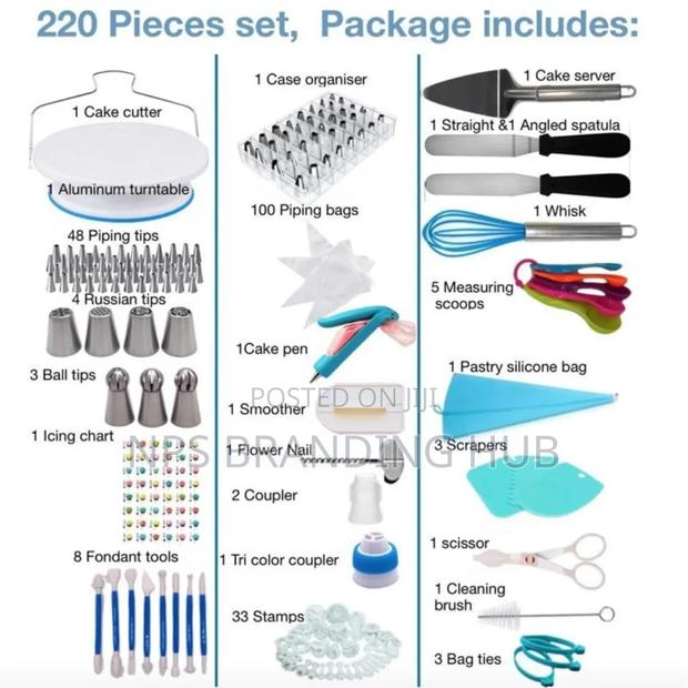 220pcs Cake Decorating Set Eh - thumbnail 3