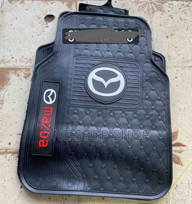 5pc Mazda White Logo Car Floor Nonslip Dirt Mats