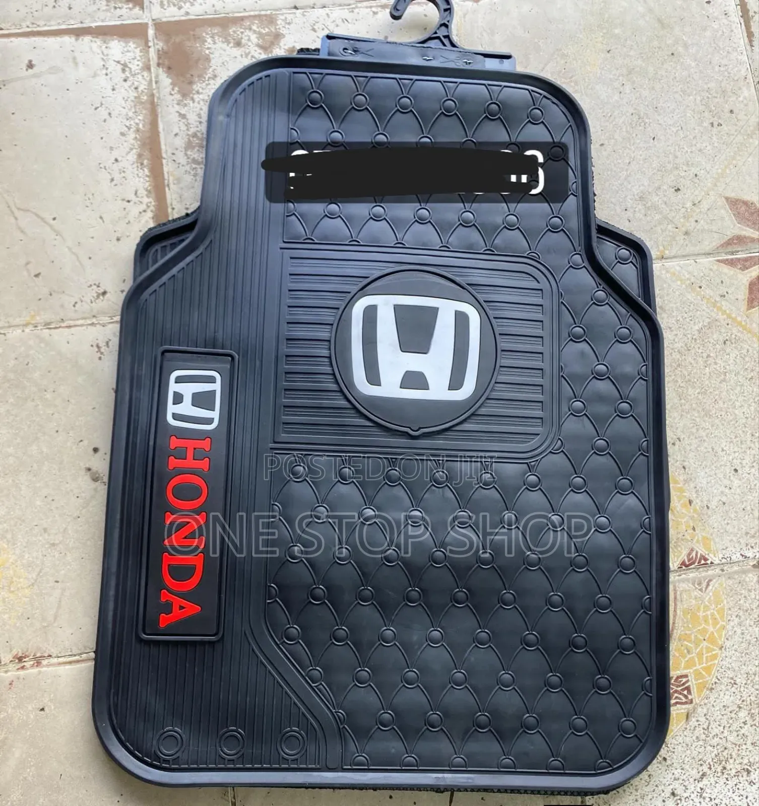 5pcs Honda White Logo Car Dirt Floor Mats for Rear and Front Seats