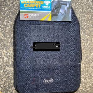 5pc Wollen Fabric Nonslip Carpet Black Mats - thumbnail 2