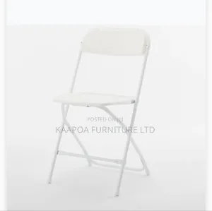 White Folding Chair With Metal Frame