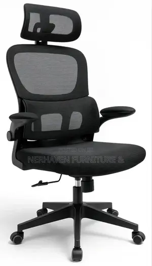 Adjustable Mesh Back Office Chair With Foldable Arms