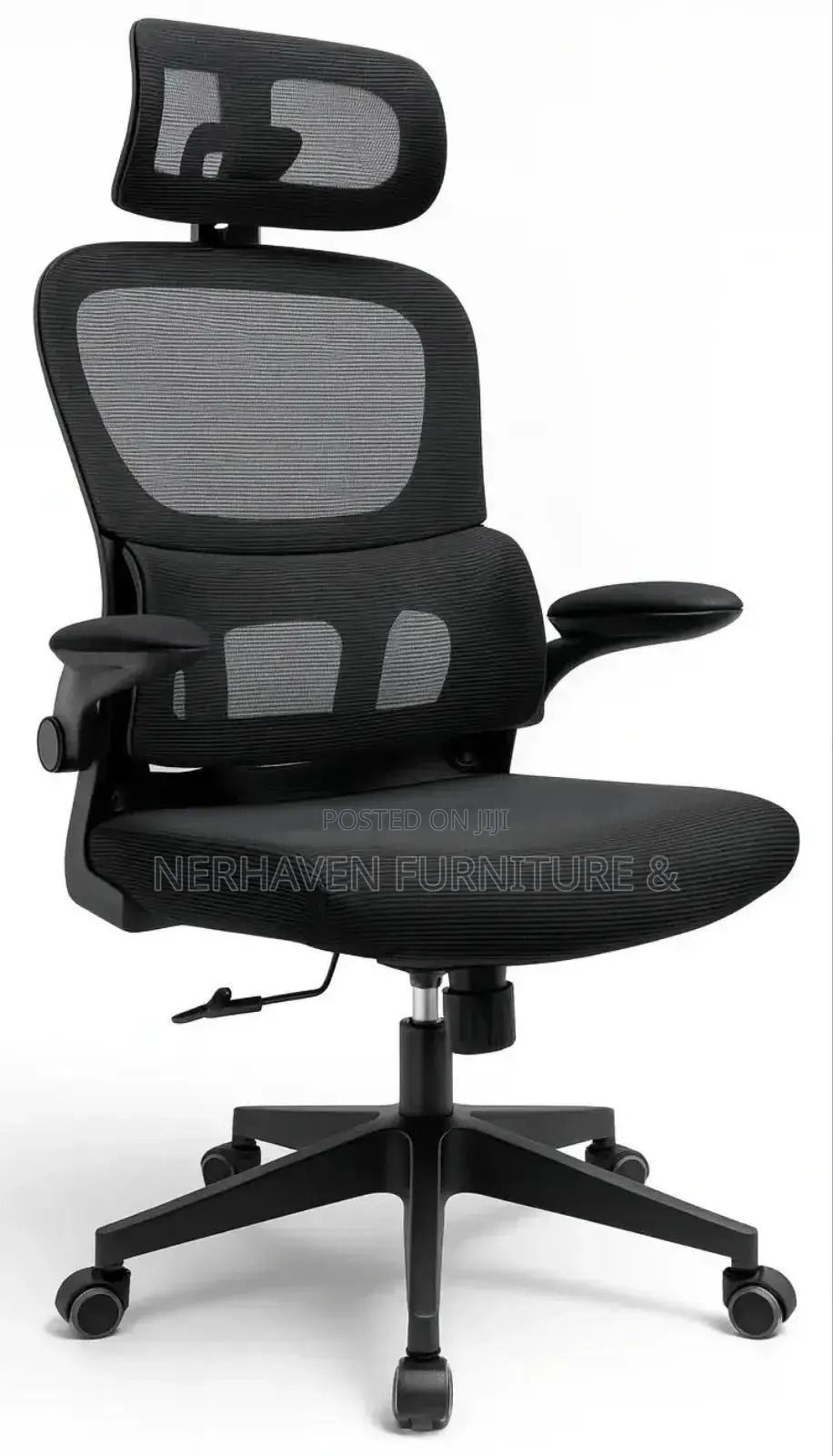 Adjustable Mesh Back Office Chair With Foldable Arms