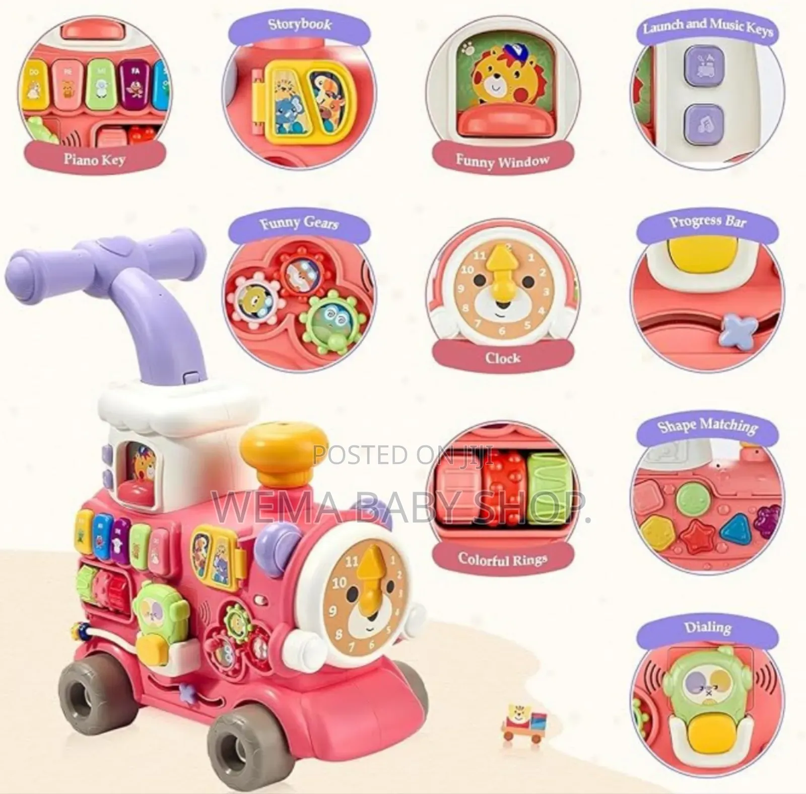 5-in-1 Baby Walker Train Toy