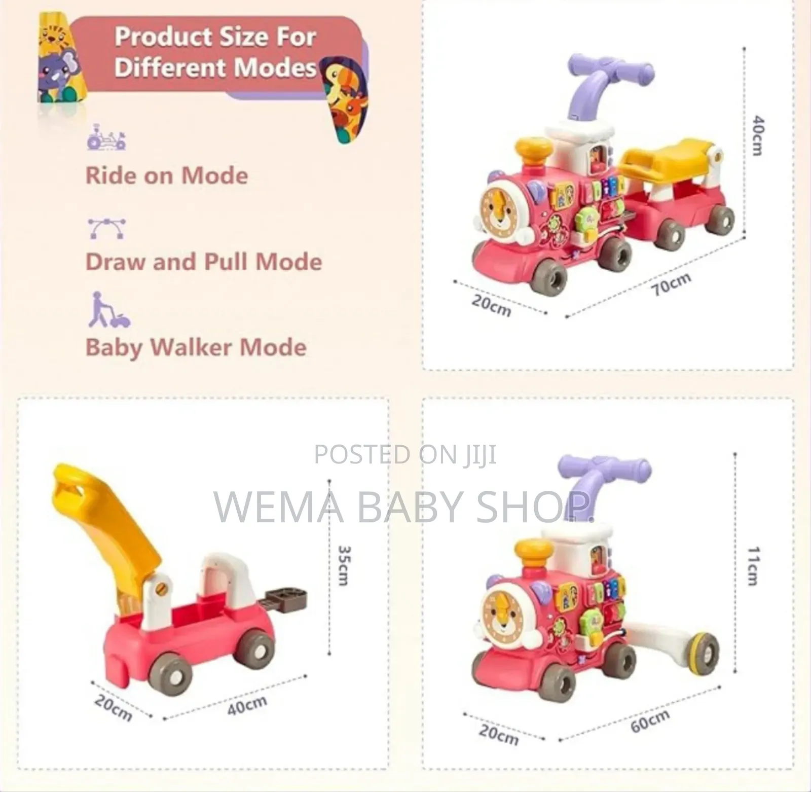 5-in-1 Baby Walker Train Toy