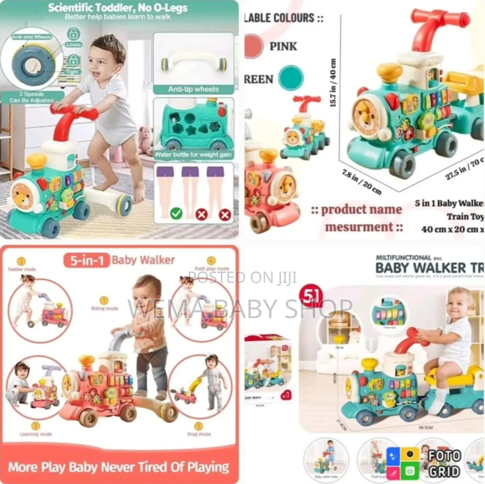 5-in-1 Baby Walker Train Toy
