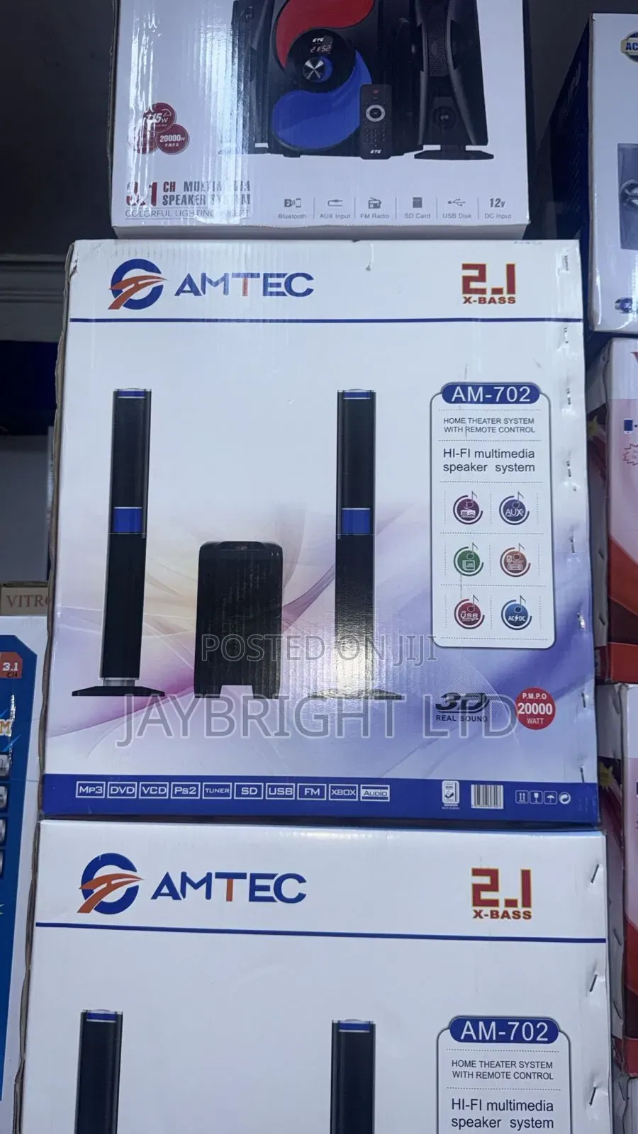 Amtec Am-702 20000w Multimedia System 2.1ch Fm/Sd/Bt/Usb (1 Yr Wrty)