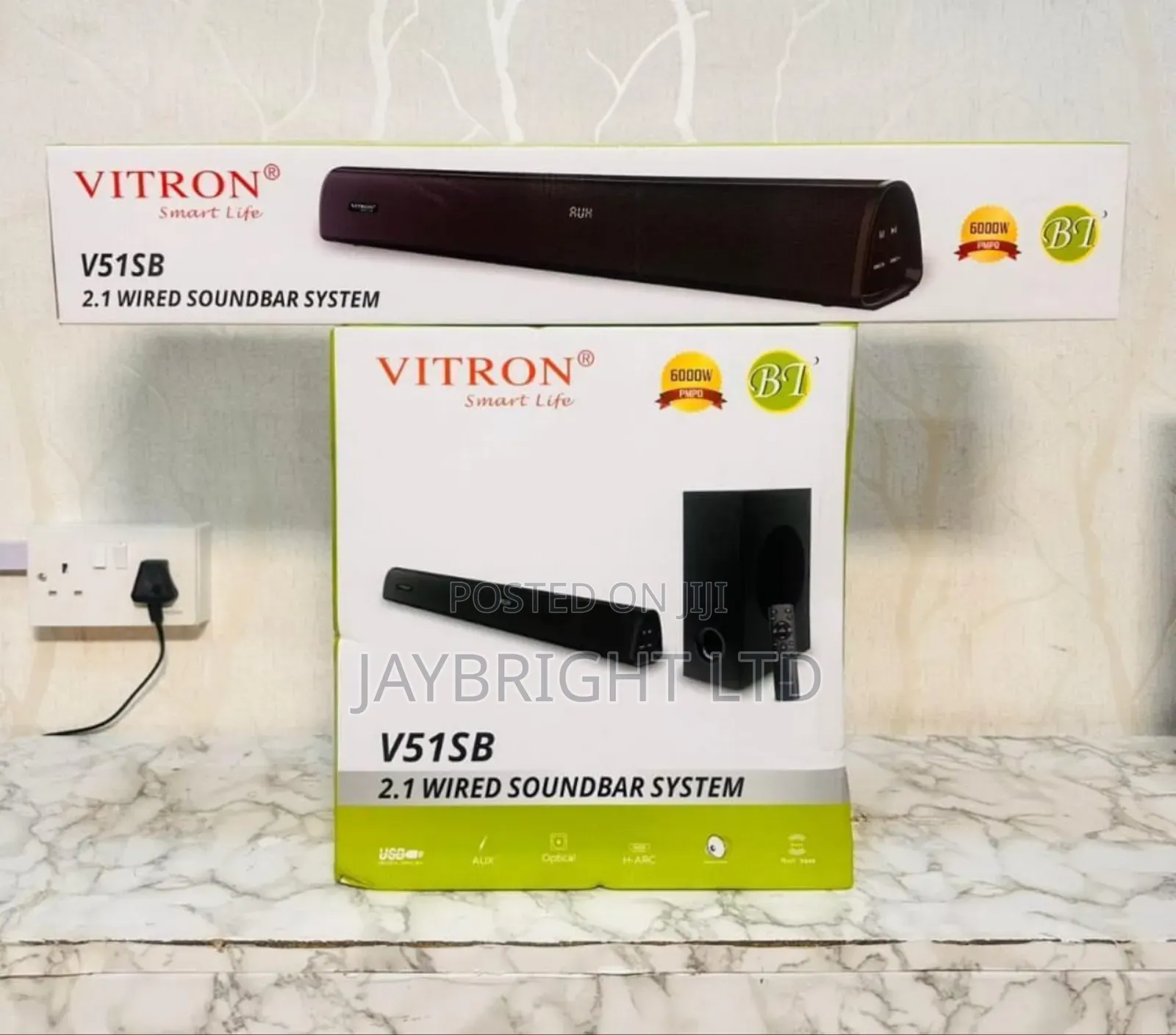 Vitron V51sb- 2.1ch Soundbar System With Bluetooth, Black (1yr Wrty)