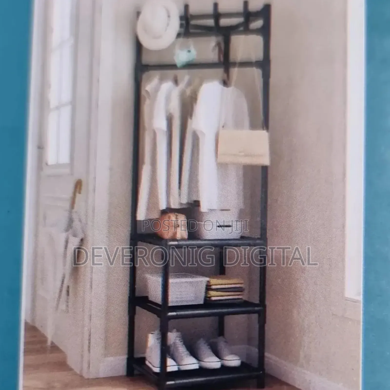 Yh6606 3 Layer Coat Rack + Storage