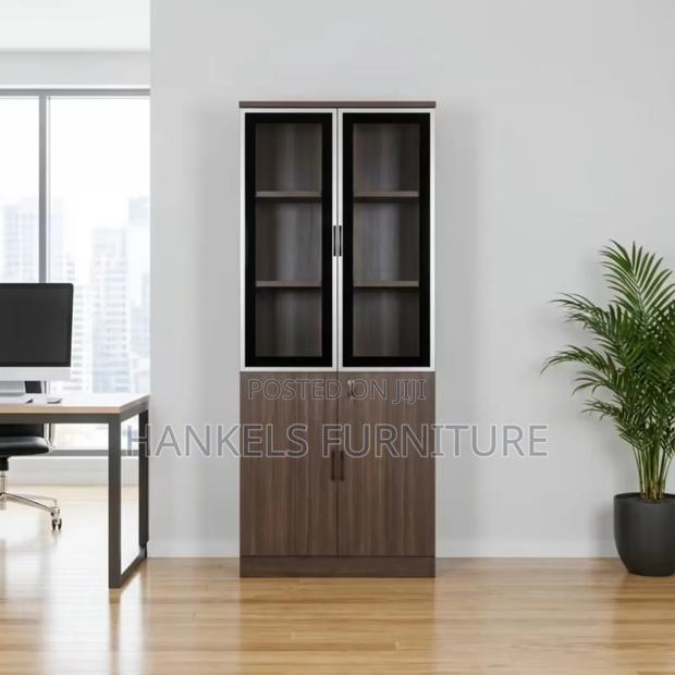 Modern Half Glass Wooden Display Cabinet - thumbnail 3