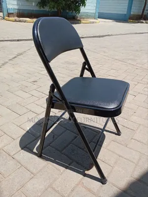 Black Leather Foldable Chairs