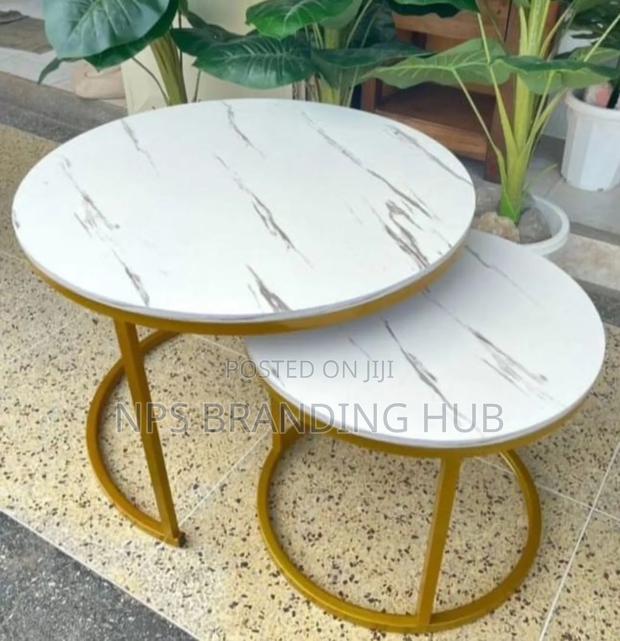 2 in 1 Nesting Tables Marble Effect