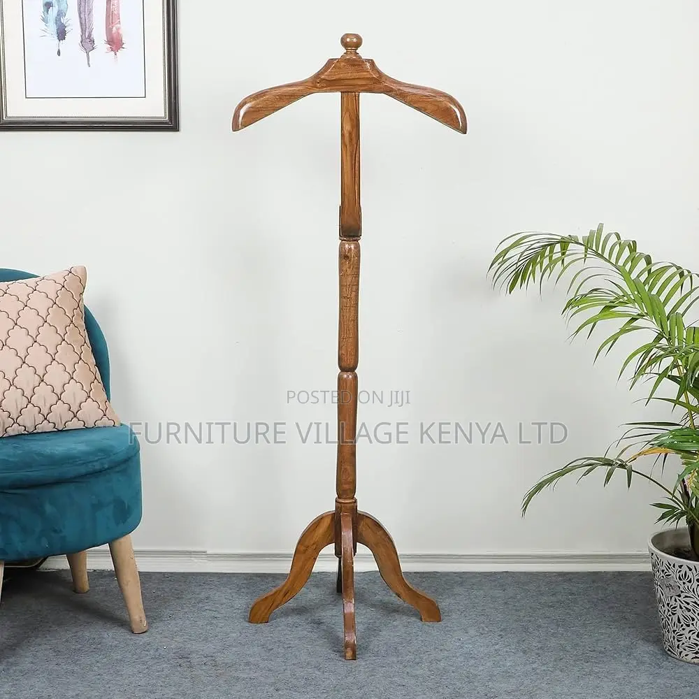 Coat Hanger; Modern Executive Mahogany Coat Hanger