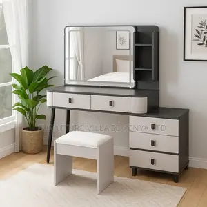 Dressing Table; Modern Vanity Desk With Led Mirror