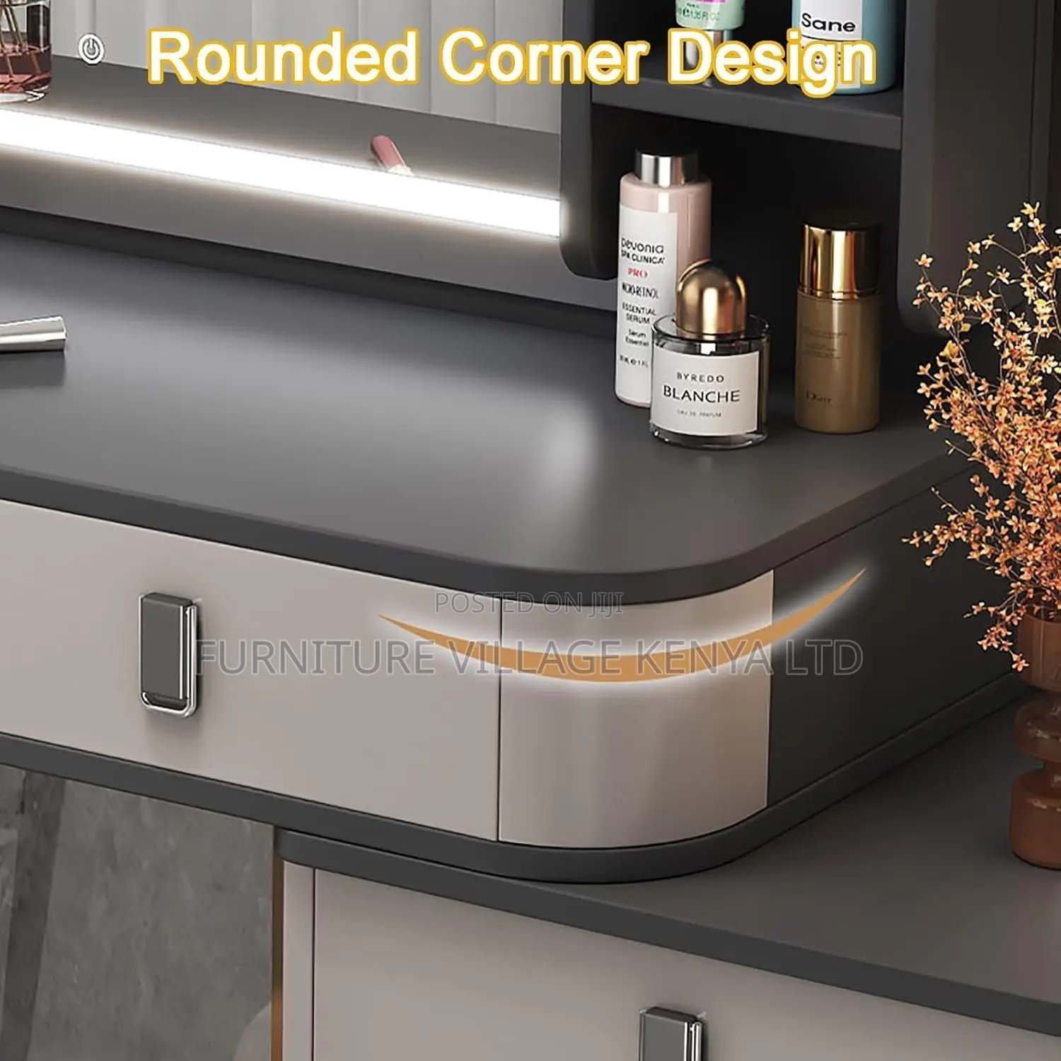Dressing Table; Modern Vanity Desk With Led Mirror