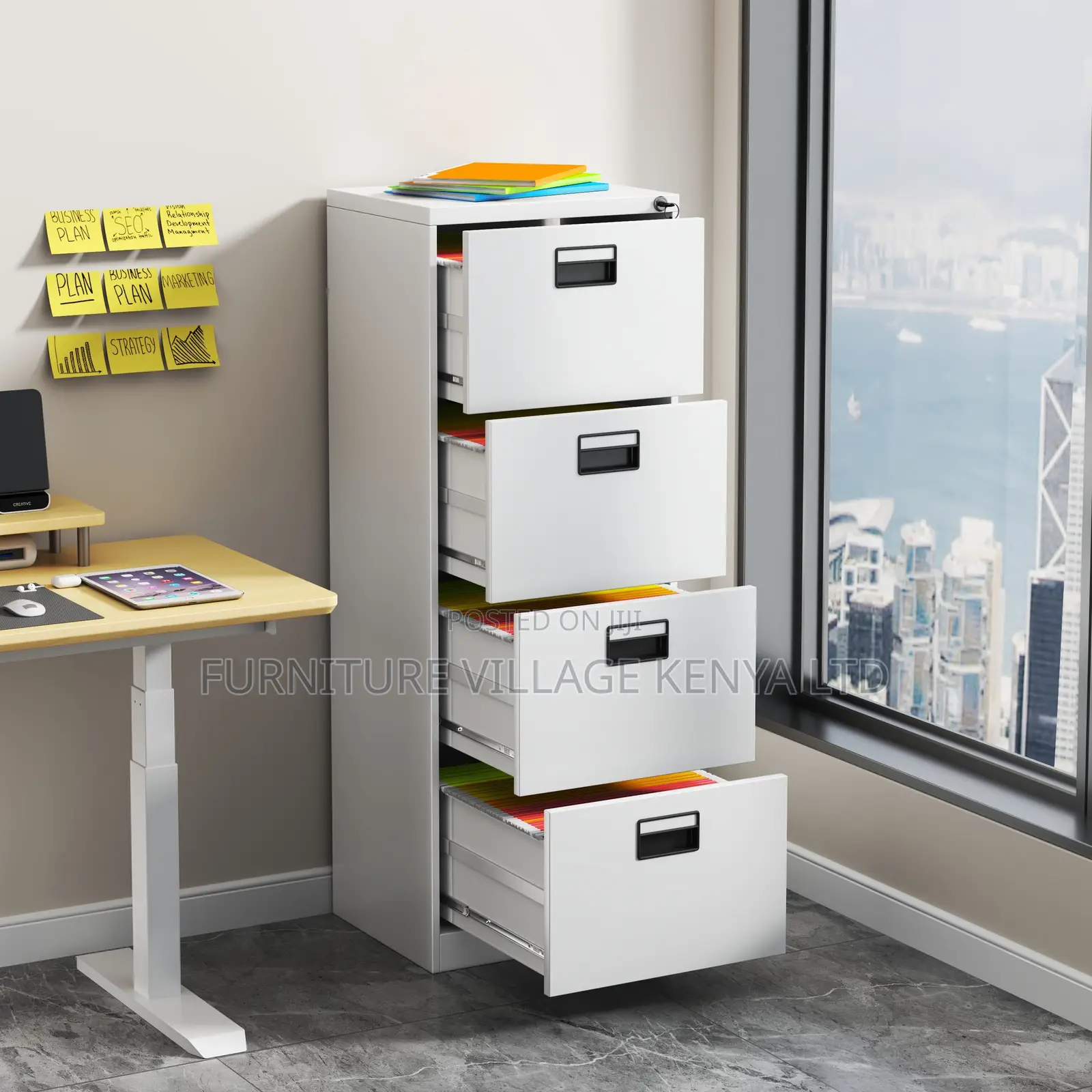 Office Cabinet; 4- Drawer File Office Storage Cabinet