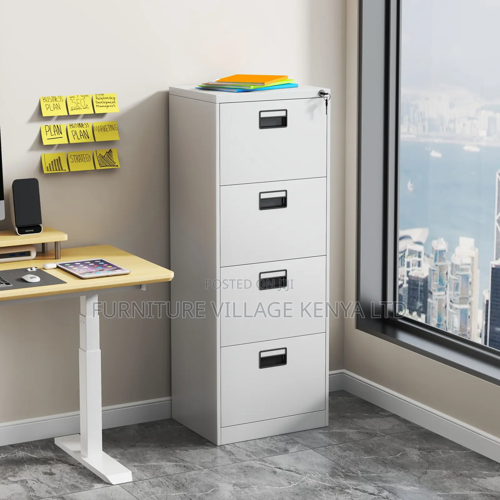 Office Cabinet; 4- Drawer File Office Storage Cabinet