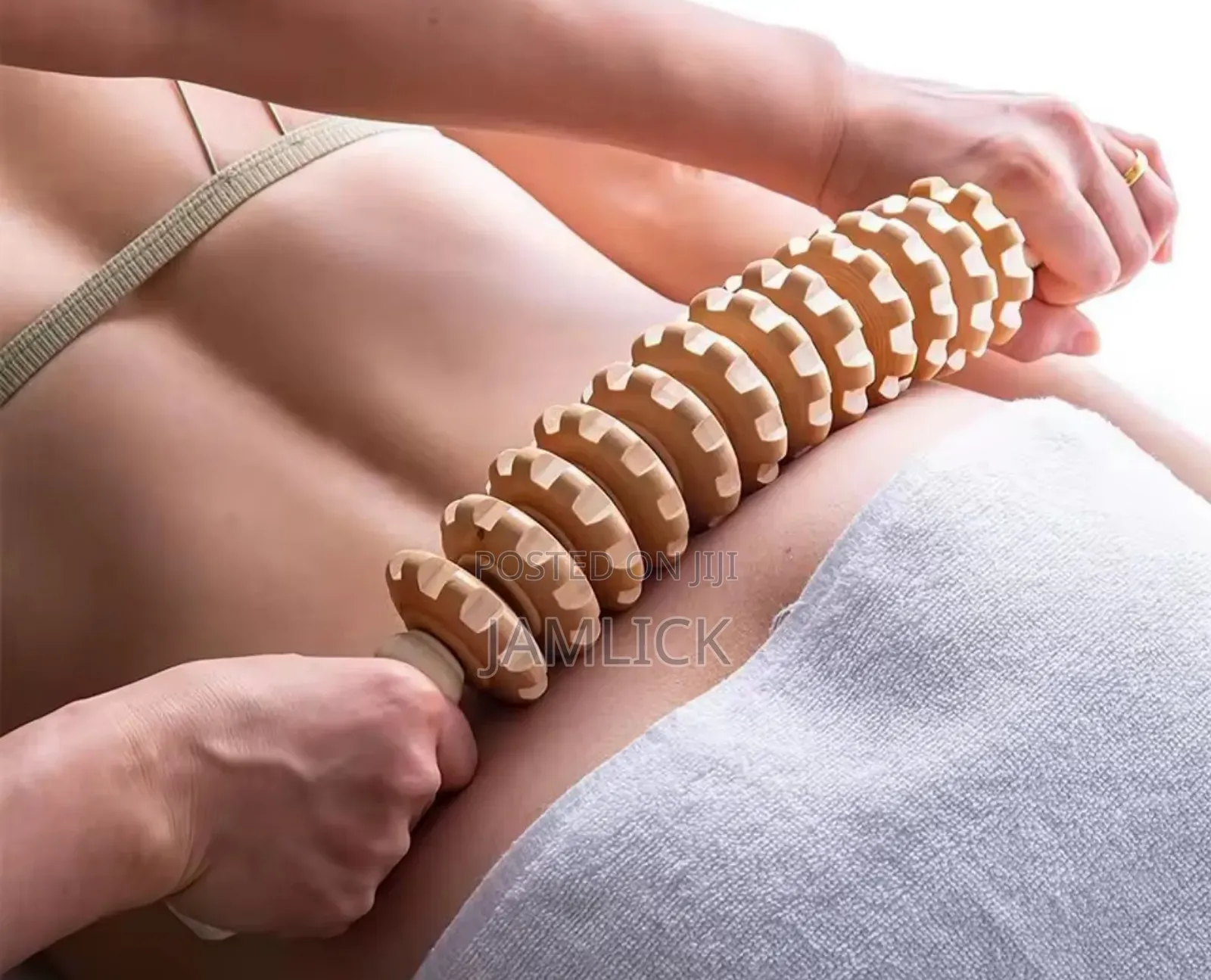 Curved Wooden Massage Roller Stick Lymphatic Drainage Tool - Hk
