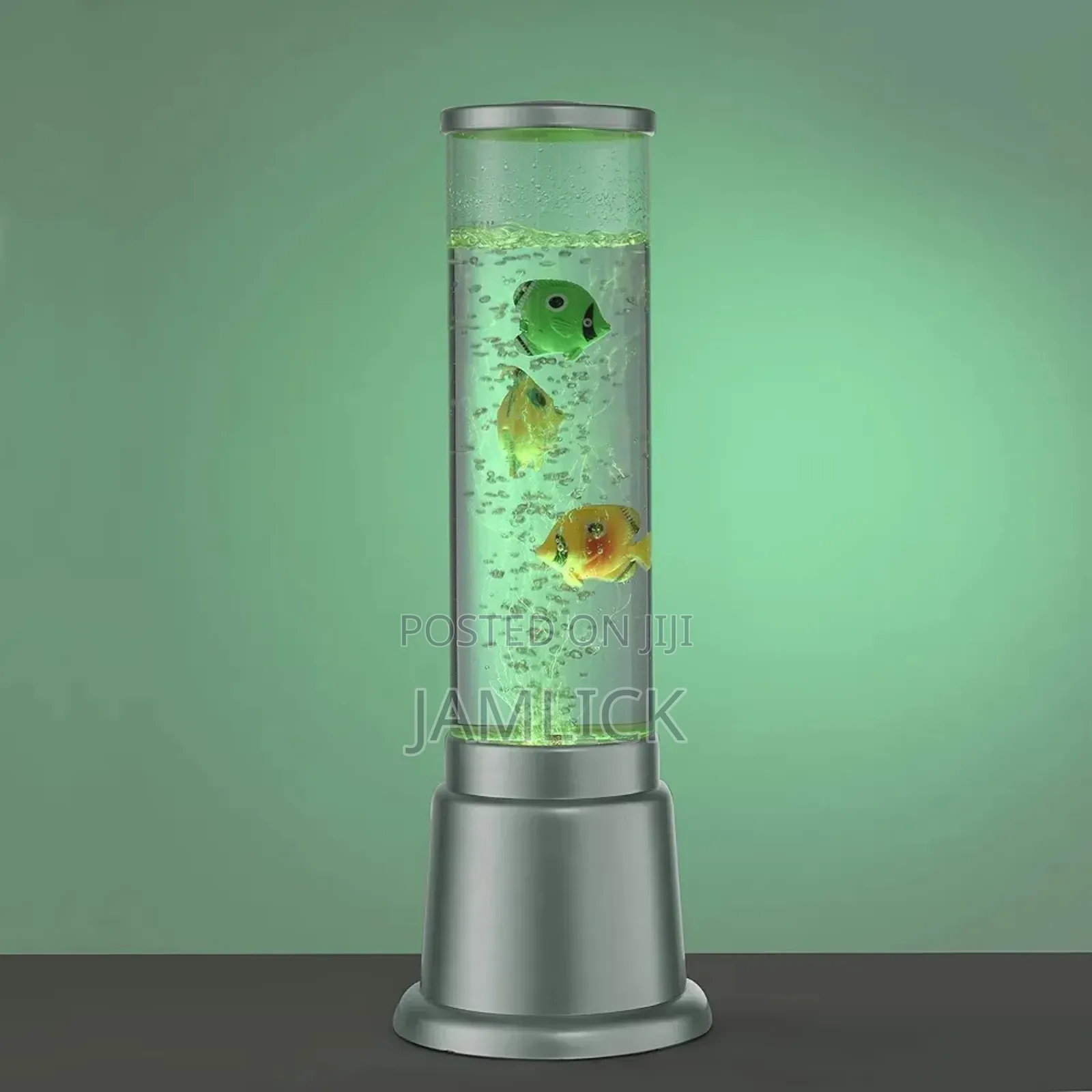 38cm Led Bubble Aquarium Column Lamp With Colour Changing Fish - Hk