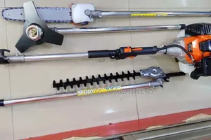 Brush Cutter With Hedge Trimmer and Chain Saw Blade
