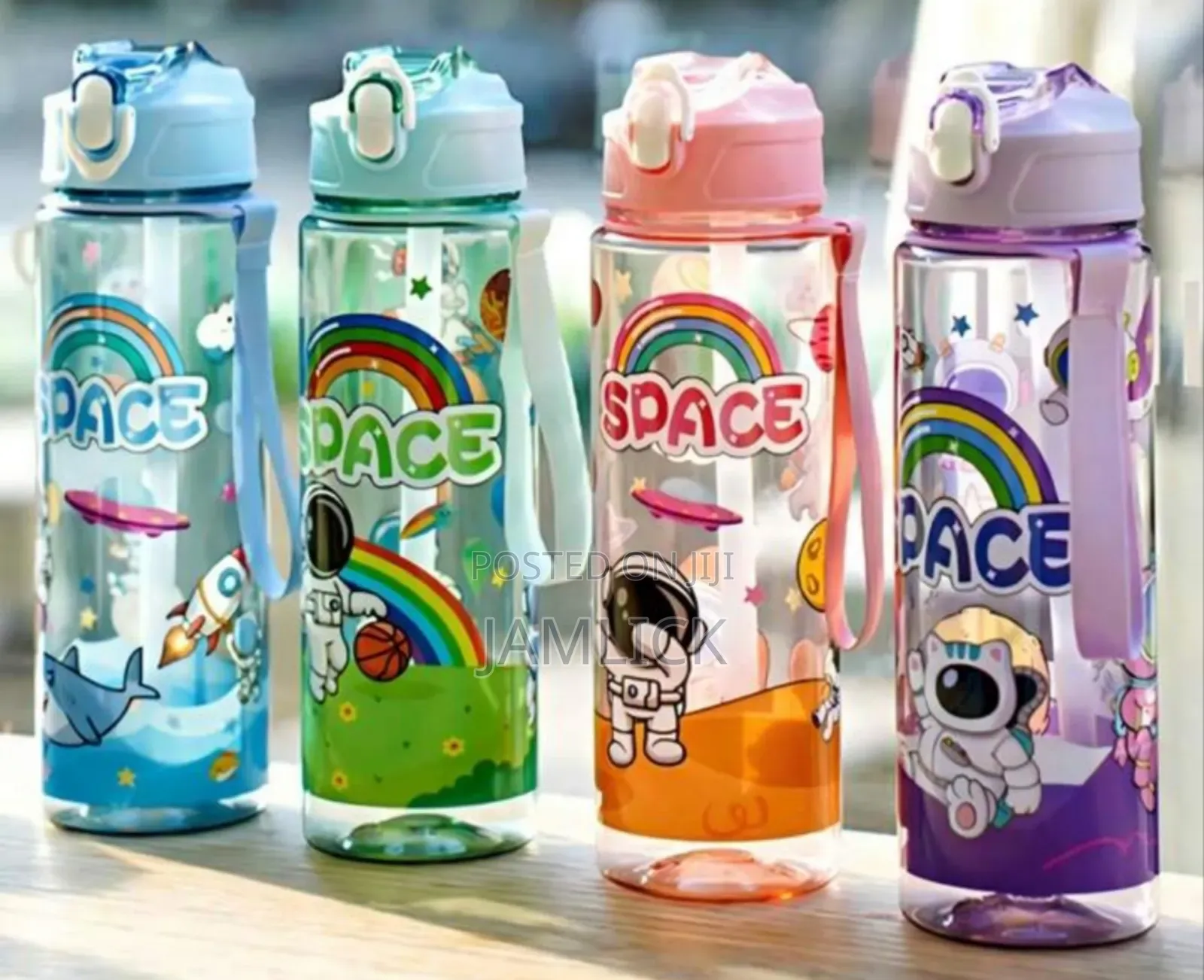 Space Themed Astronaut 900ml Kids Water Bottle With Straw - Hk